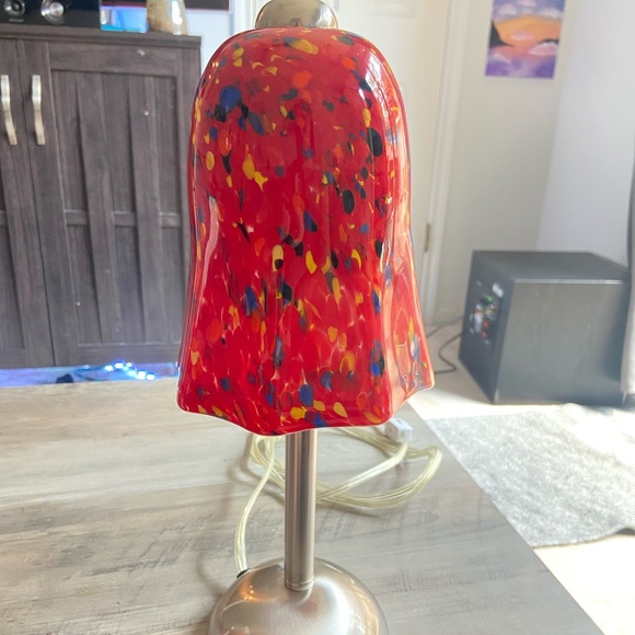 Red Glass Lamp - Picture 1 of 7